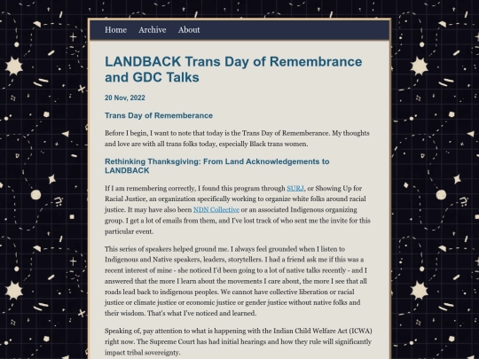 posts/2022-11-20-LANDBACK-Trans-Day-of-Remembrance-and-GDC-Talks screenshot