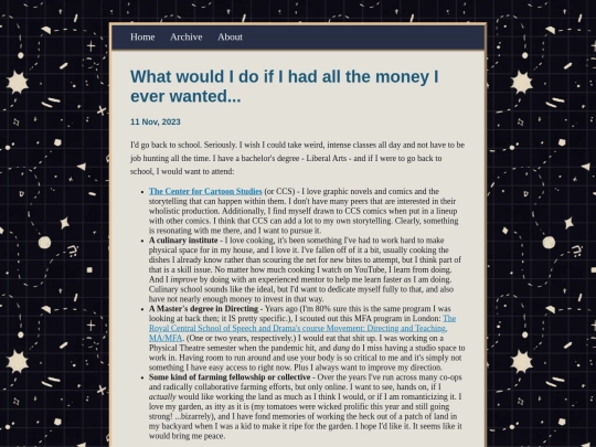 posts/2023-11-11-What-would-I-do-if-I-had-all-the-money-I-ever-wanted... screenshot