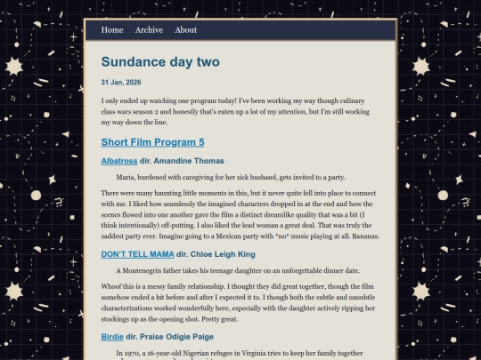 posts/2026-01-31-Sundance-day-two screenshot