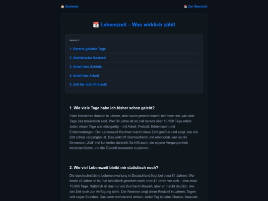 Zeit thema/themaLebenszeit screenshot