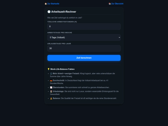 arbeitszeitrechner screenshot