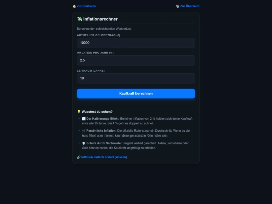 inflationsrechner screenshot