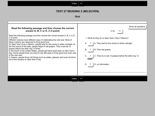 READING TEST/TEST27READING2 screenshot