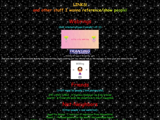 links screenshot