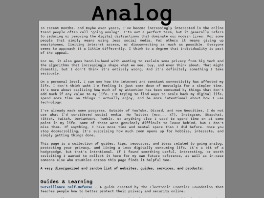 analog screenshot