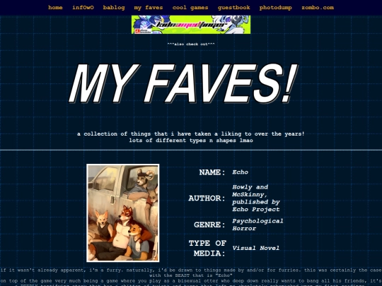 pages/myfaves screenshot