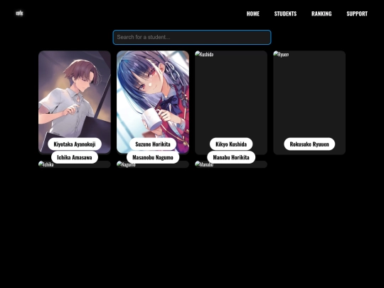 students/test screenshot