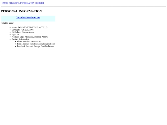 personal information screenshot