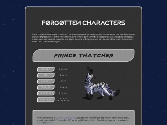 My ocs/Character bio pages/Retired characters/Forgottenocs screenshot