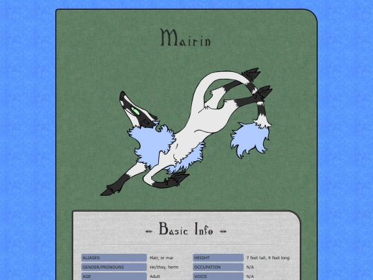 My ocs/Character bio pages/Retired characters/Mairin screenshot