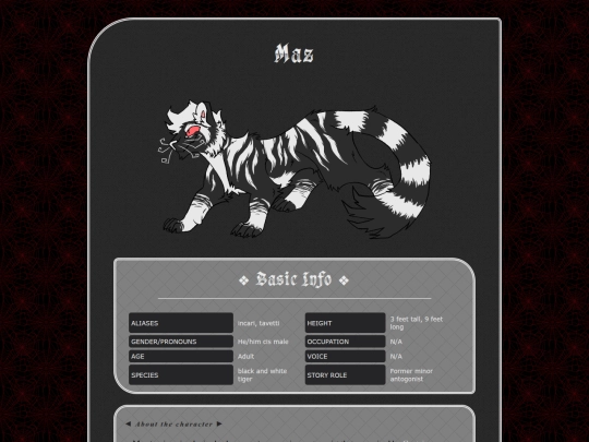 My ocs/Character bio pages/Retired characters/Maz screenshot
