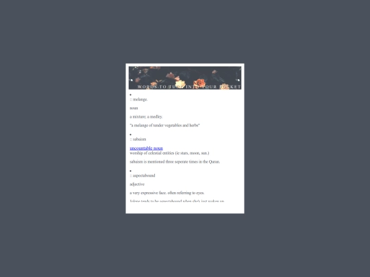 links/words screenshot