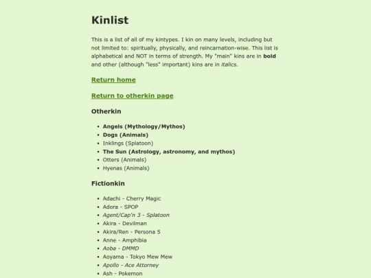 kinlist screenshot