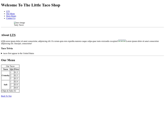 taco shop screenshot