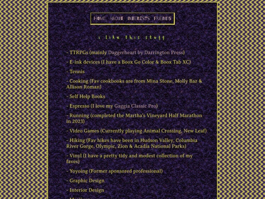 interests screenshot