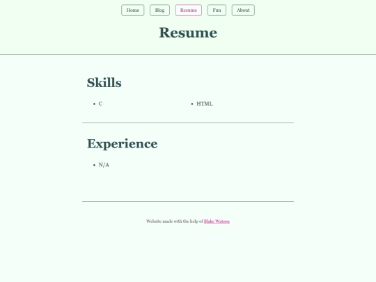 resume screenshot