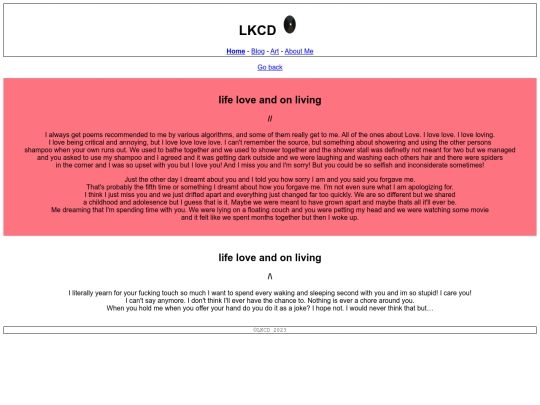 blog/life screenshot
