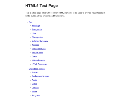 testpage screenshot