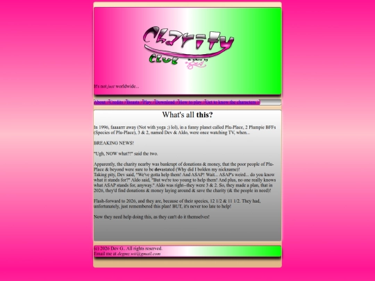 Other/Charity Club page - about screenshot