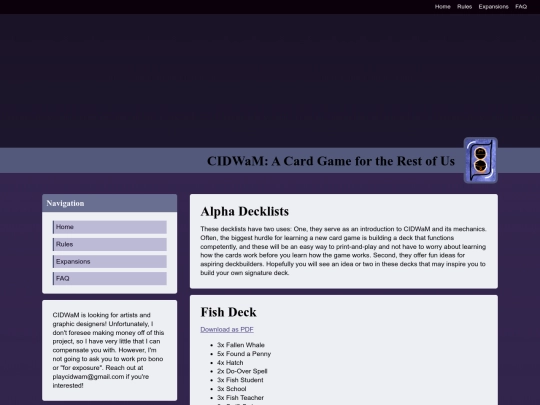 alpha-decklists screenshot