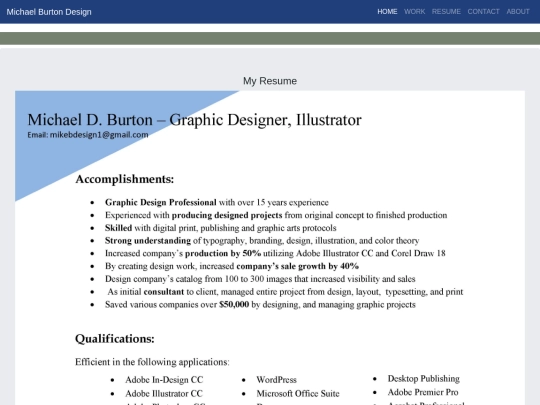 resume screenshot