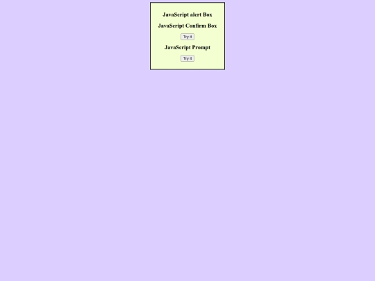 experimenting/alert and prompt popups screenshot