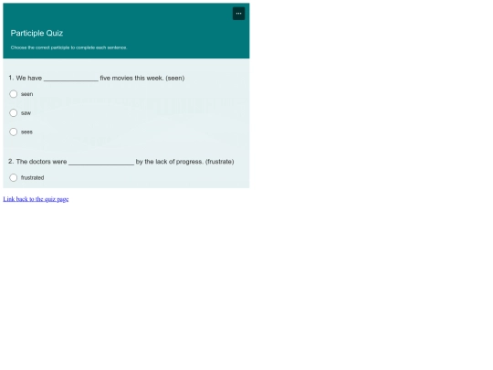 participle-quiz screenshot