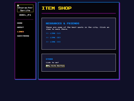 links screenshot