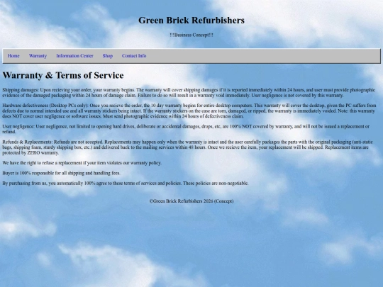 warranty screenshot