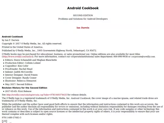 books/Android Cookbook - Ian F. Darwin screenshot