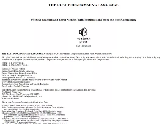 books/TheRustProgrammingLanguage-SteveKlabnik screenshot