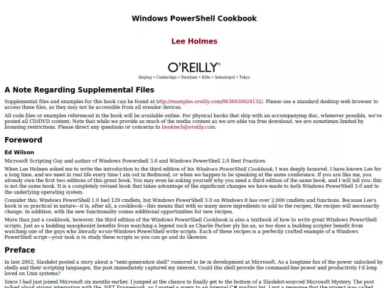books/WindowsPowerShellCookbook-LeeHolmes screenshot