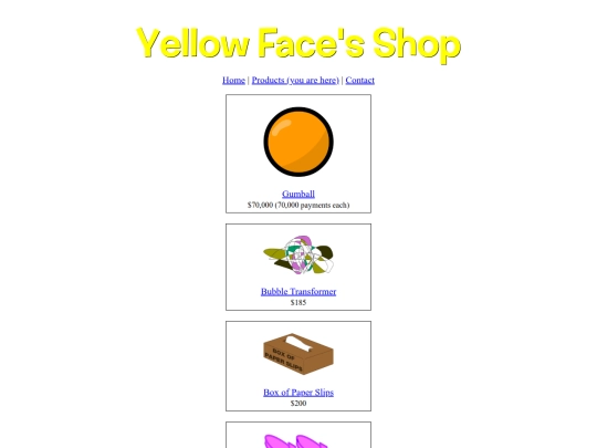 products screenshot