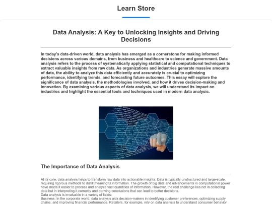 LearnStore/DataAnalysis screenshot