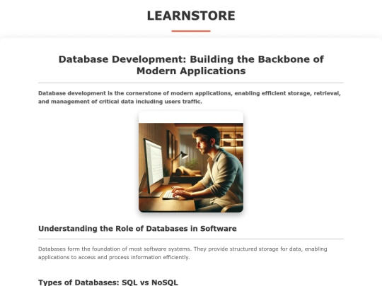 LearnStore/DatabaseDevelopment screenshot