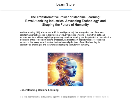 LearnStore/ML screenshot