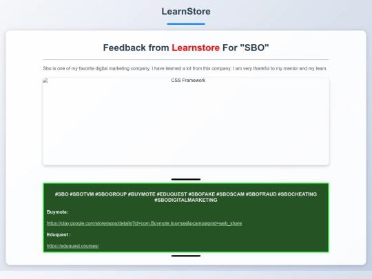 LearnStore/feedback/Feedback screenshot
