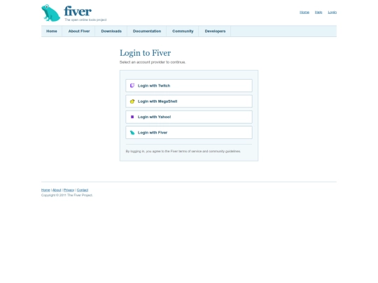 login screenshot