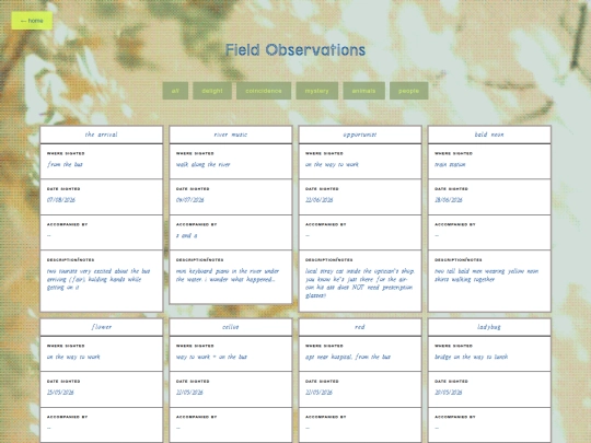 observations screenshot