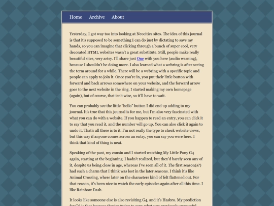 journal/posts/2026-08-11-Neocities-and-Little-Ponies screenshot