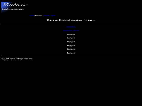 programs screenshot