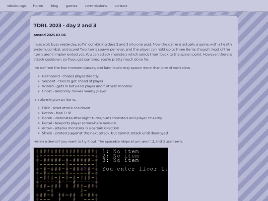 blog/2023/03/06/7drl_2023_day_2_3 screenshot