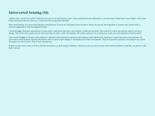 introvertedsensing screenshot