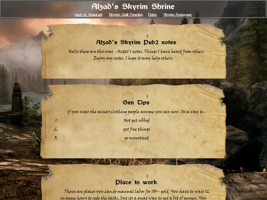 skyrim/SkyrimNotes screenshot