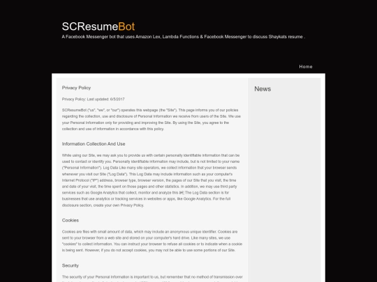 privacypage screenshot
