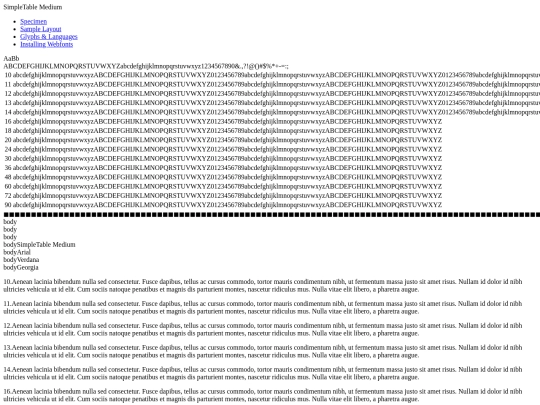 simpletable-demo screenshot