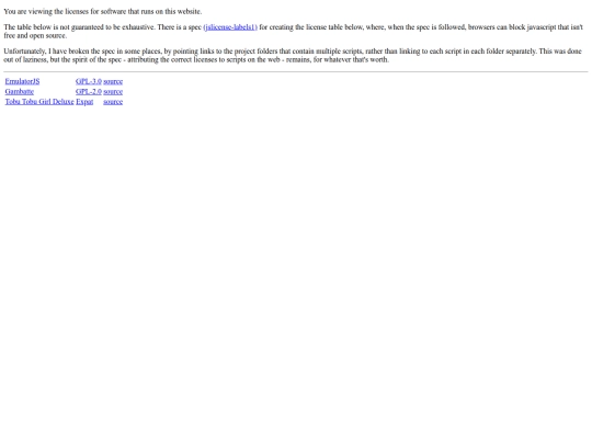 licenses screenshot