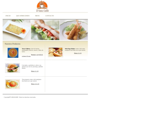 products screenshot
