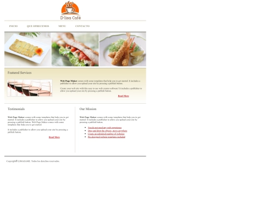services screenshot