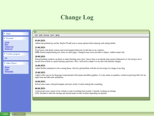 changelog screenshot
